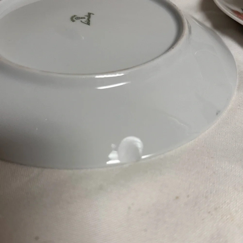 Vintage Bavarian Schirnding White Porcelain Floral Coffee Luncheon Set for Four